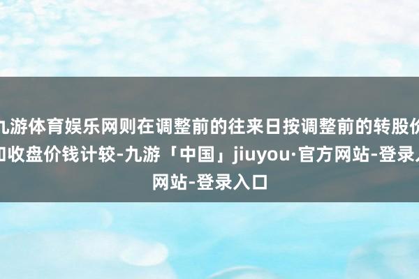 九游体育娱乐网则在调整前的往来日按调整前的转股价钱和收盘价钱计较-九游「中国」jiuyou·官方网站-登录入口