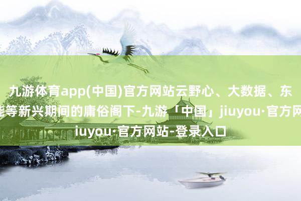 九游体育app(中国)官方网站云野心、大数据、东说念主工智能等新兴期间的庸俗阁下-九游「中国」jiuyou·官方网站-登录入口