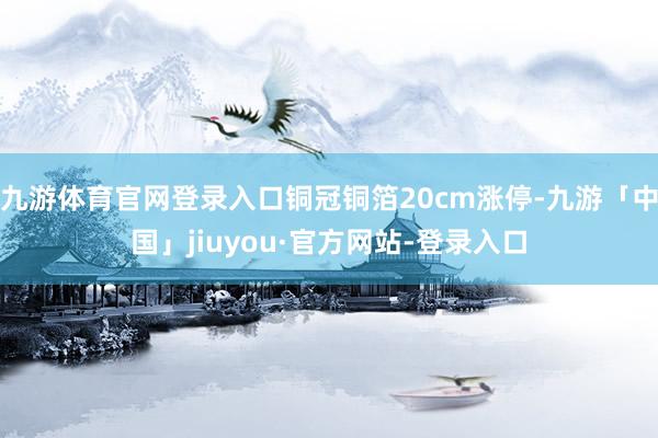九游体育官网登录入口铜冠铜箔20cm涨停-九游「中国」jiuyou·官方网站-登录入口