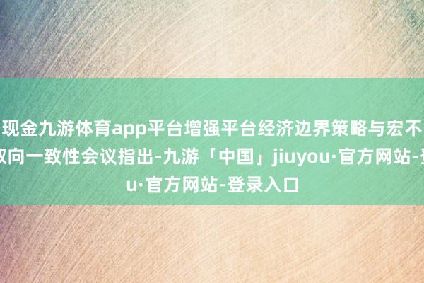 现金九游体育app平台增强平台经济边界策略与宏不雅策略取向一致性会议指出-九游「中国」jiuyou·官方网站-登录入口